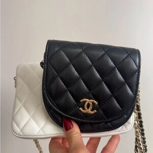 CHANEL Black and White Crossbody Bag